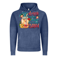 Vintage Denim drink in my hand toes in the sand Vintage Hoodie - HRA Design Shop