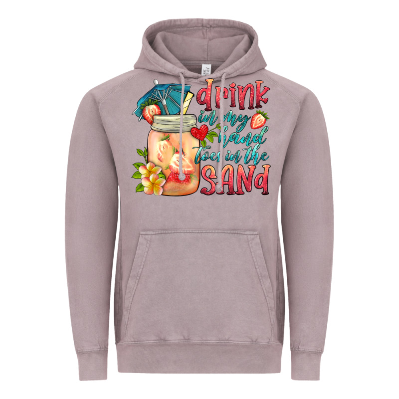 Drink In My Hand Toes In The Sand Vintage Hoodie by HRA Design Shop | Teevron