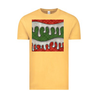 Vintage Mustard christmas plaid and white glitter snow seamless pattern Vintage Tee - BundleAndBundleShop