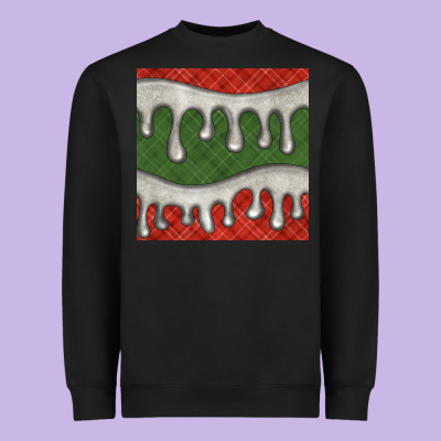 Christmas Plaid And White Glitter Snow Seamless Pattern Heavyweight Sweatshirt Designed By Bundleandbundleshop