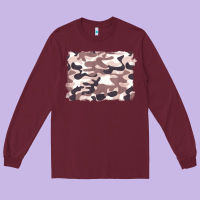 Milky Camouflage Long Sleeve Tee Designed By Barkaloodesign