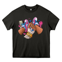 Pink And Blue Sneaker Girl Heavy Core Tee | Teevron
