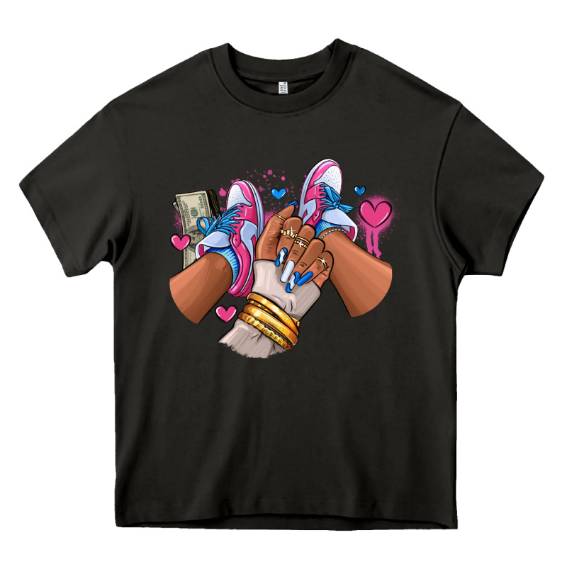 Pink And Blue Sneaker Girl Heavy Core Tee by RanaPortraitStore | Teevron