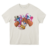 Cream Pink and blue sneaker girl Heavy Core Tee - RanaPortraitStore