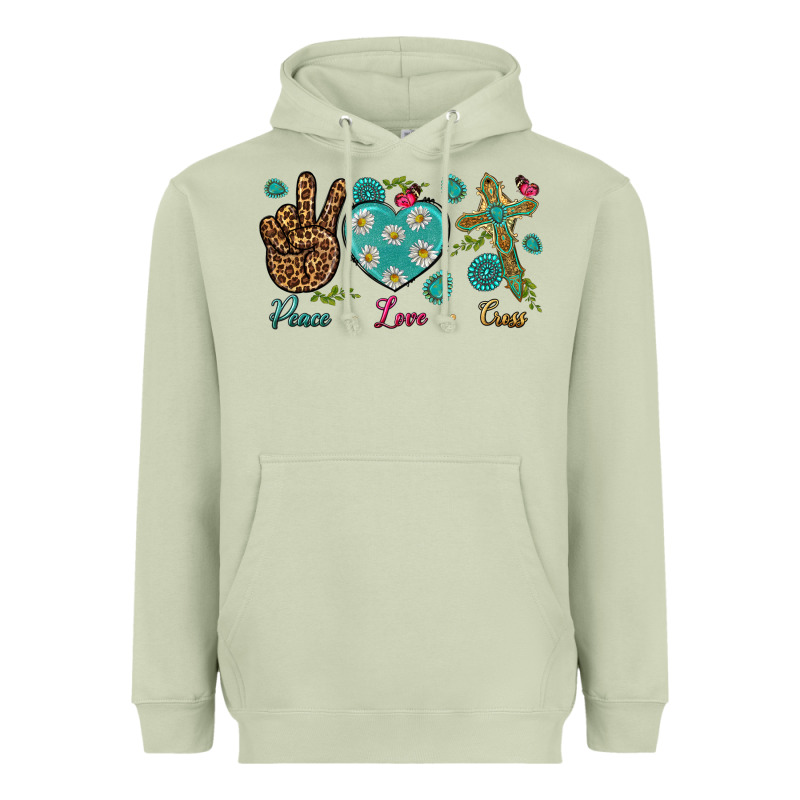 Peace Love Cross Heavyweight Hoodie by BundleAndBundleShop | Teevron