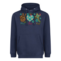 Navy Peace Love Cross Heavyweight Hoodie - BundleAndBundleShop