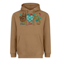 Toasted Coconut Peace Love Cross Heavyweight Hoodie - BundleAndBundleShop