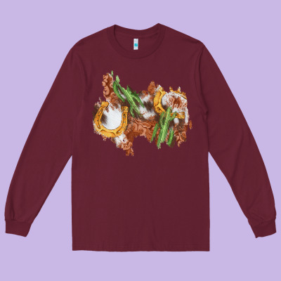 Horseshoe Cowhide Cactus Patch Long Sleeve Tee Designed By Adodesignshop