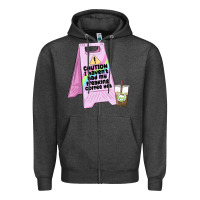 Charcoal Heather caution i haven't had my coffee yet Zipper Hoodie - MaliasSmallBusiness