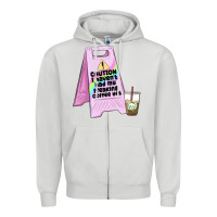 Dove Grey caution i haven't had my coffee yet Zipper Hoodie - MaliasSmallBusiness
