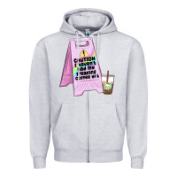 Heather Grey caution i haven't had my coffee yet Zipper Hoodie - MaliasSmallBusiness