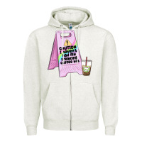 Oatmeal Heather caution i haven't had my coffee yet Zipper Hoodie - MaliasSmallBusiness