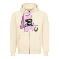 Sandshell caution i haven't had my coffee yet Zipper Hoodie - MaliasSmallBusiness