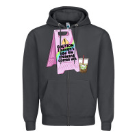 Smoke caution i haven't had my coffee yet Zipper Hoodie - MaliasSmallBusiness