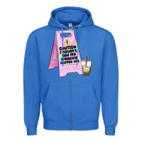 True Royal caution i haven't had my coffee yet Zipper Hoodie - MaliasSmallBusiness