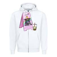 White caution i haven't had my coffee yet Zipper Hoodie - MaliasSmallBusiness