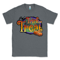 Charcoal Heather trick or treat white Classic Tee - JahusDesignShop