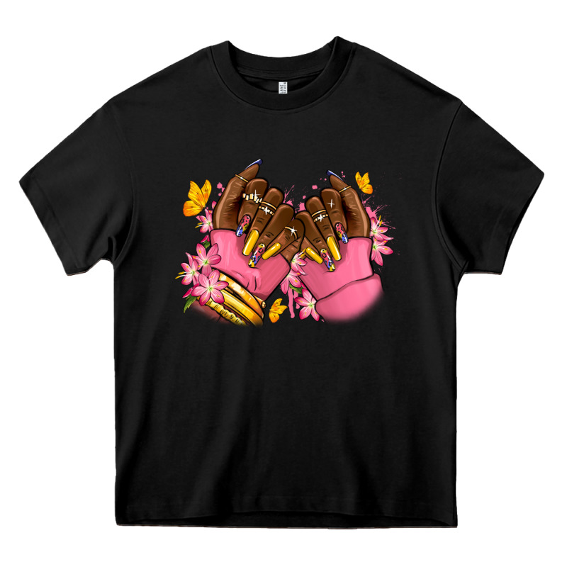 Pink Afro Nails Heavy Core Tee by RanaPortraitStore | Teevron