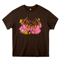 Chocolate Brown Pink afro nails Heavy Core Tee - RanaPortraitStore