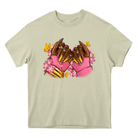 Mossy Pink afro nails Heavy Core Tee - RanaPortraitStore