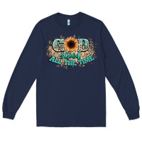 Navy god is good all the time Long Sleeve Tee - NancyCooperArtShop