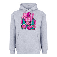 Heather Grey Breast Cancer Gnomies Truck Heavyweight Hoodie - BundleAndBundleShop