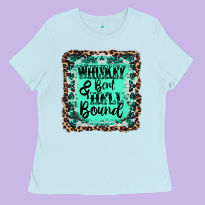 Whiskey Bent Hell Bound Ladies Tee Designed By Adodesignshop