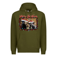 Army Green Merry Christmas Cows Premium Hoodie - Bettercallsaul