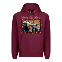 Burgundy Merry Christmas Cows Premium Hoodie - Bettercallsaul