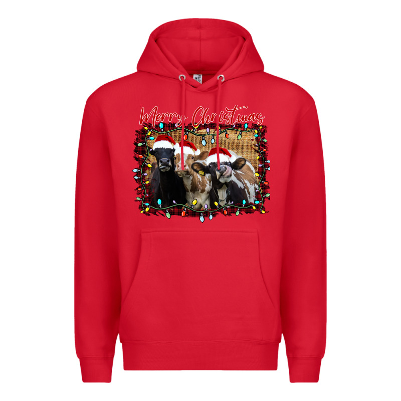 Merry Christmas Cows Premium Hoodie by Bettercallsaul | Teevron