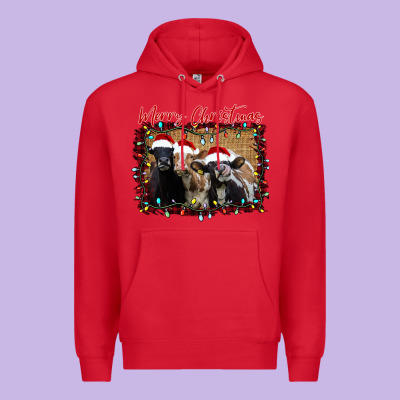 Merry Christmas Cows Premium Hoodie Designed By Bettercallsaul