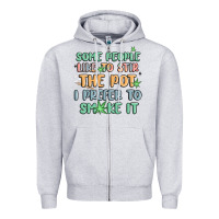 Heather Grey some people like to stir the pot i prefer to smoke Zipper Hoodie - MaliasSmallBusiness