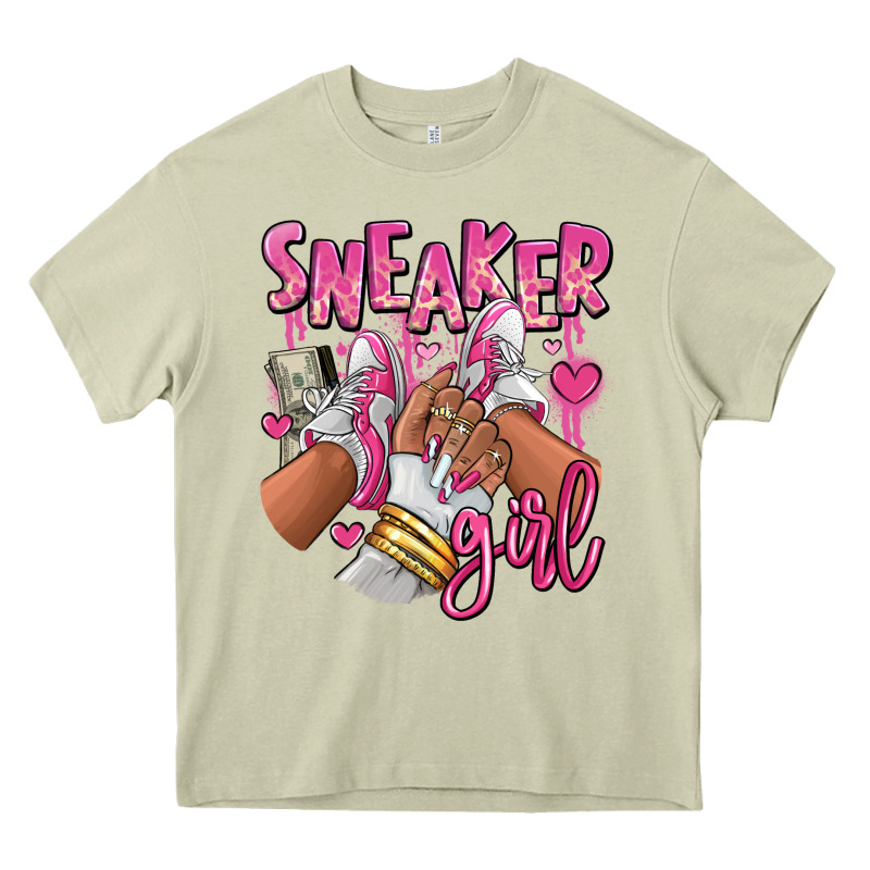 Pink And White Sneaker Girl Heavy Core Tee by RanaPortraitStore | Teevron