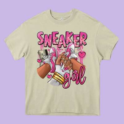Heavy Core Tee Pink and white sneaker girl