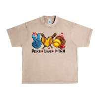 French Oak peace love  softball Urban Heavy Tee - AdoDesignShop