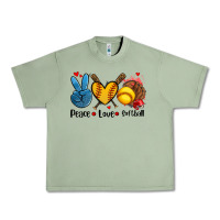 Oil Green peace love  softball Urban Heavy Tee - AdoDesignShop