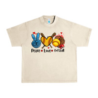 Peace Love  Softball Urban Heavy Tee | Teevron