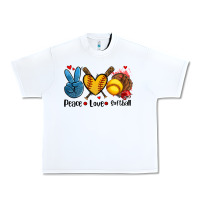 White peace love  softball Urban Heavy Tee - AdoDesignShop