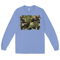 Colony Blue camouflage background Long Sleeve Tee - BarkalooDesign