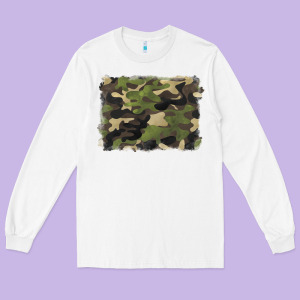 Camouflage Background Long Sleeve Tee Designed By Barkaloodesign