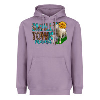 Lavender Small Town Mama With Sheeps Heavyweight Hoodie - BundleAndBundleShop