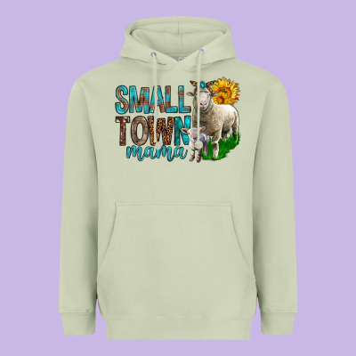 Small Town Mama With Sheeps Heavyweight Hoodie Designed By Bundleandbundleshop