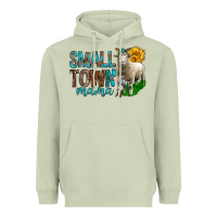 Matcha Small Town Mama With Sheeps Heavyweight Hoodie - BundleAndBundleShop