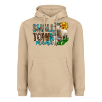 Mushroom Small Town Mama With Sheeps Heavyweight Hoodie - BundleAndBundleShop