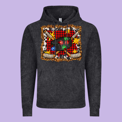 Hockey Christmas With Lights And Stars Vintage Hoodie Designed By Fadigitalartstudio