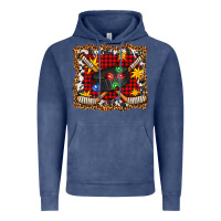 Vintage Denim hockey christmas with lights and stars Vintage Hoodie - FaDigitalArtStudio