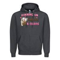 Smoke running on caffeine & chaos Zipper Hoodie - MaliasSmallBusiness