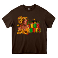 Chocolate Brown Remember your roots Afro American Heavy Core Tee - RanaPortraitStore