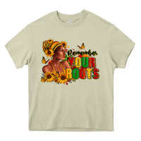 Mossy Remember your roots Afro American Heavy Core Tee - RanaPortraitStore