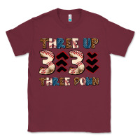 Burgundy three up three down Classic Tee - AdoDesignShop
